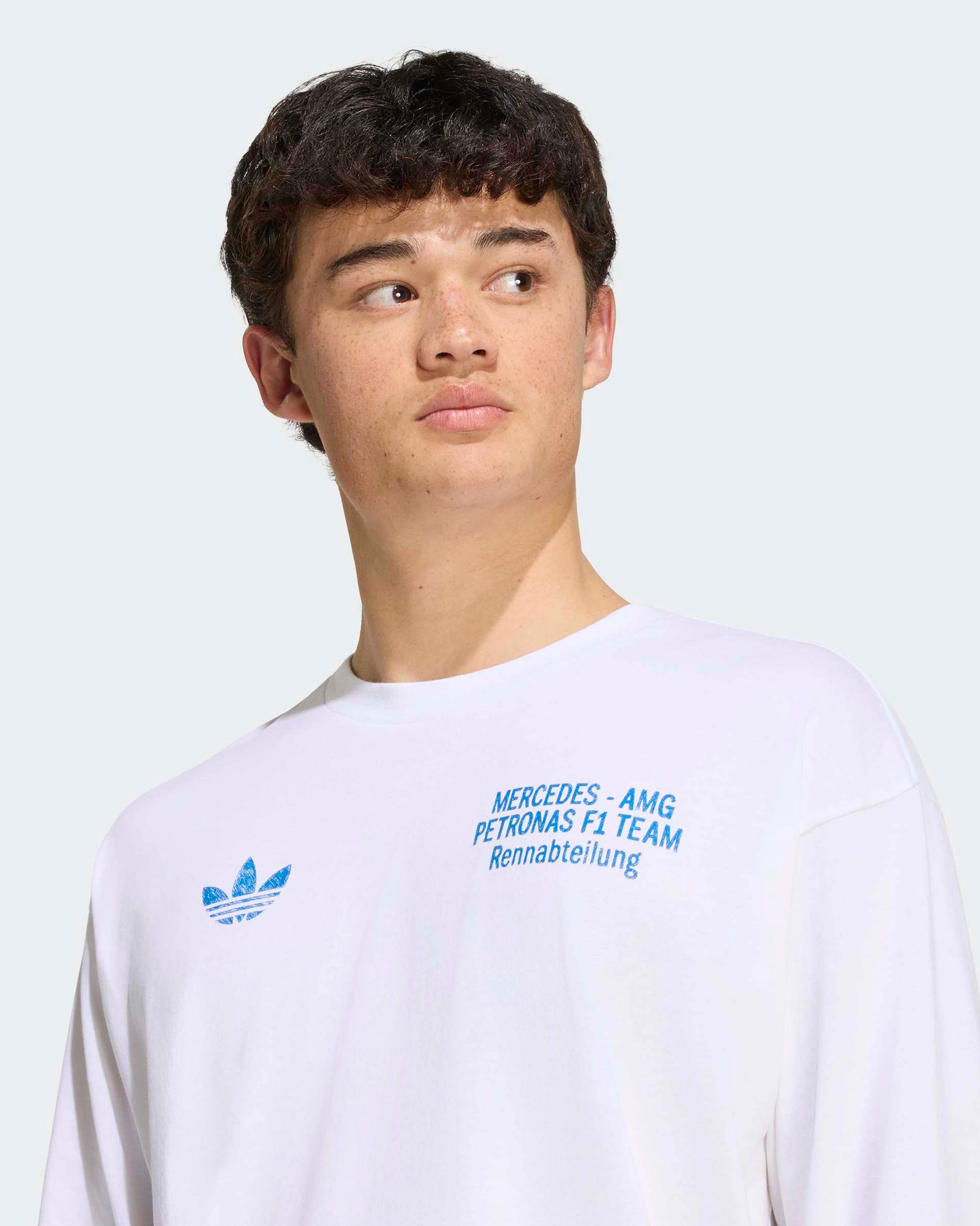 Mens Blue Wonder Longsleeve T-shirt White