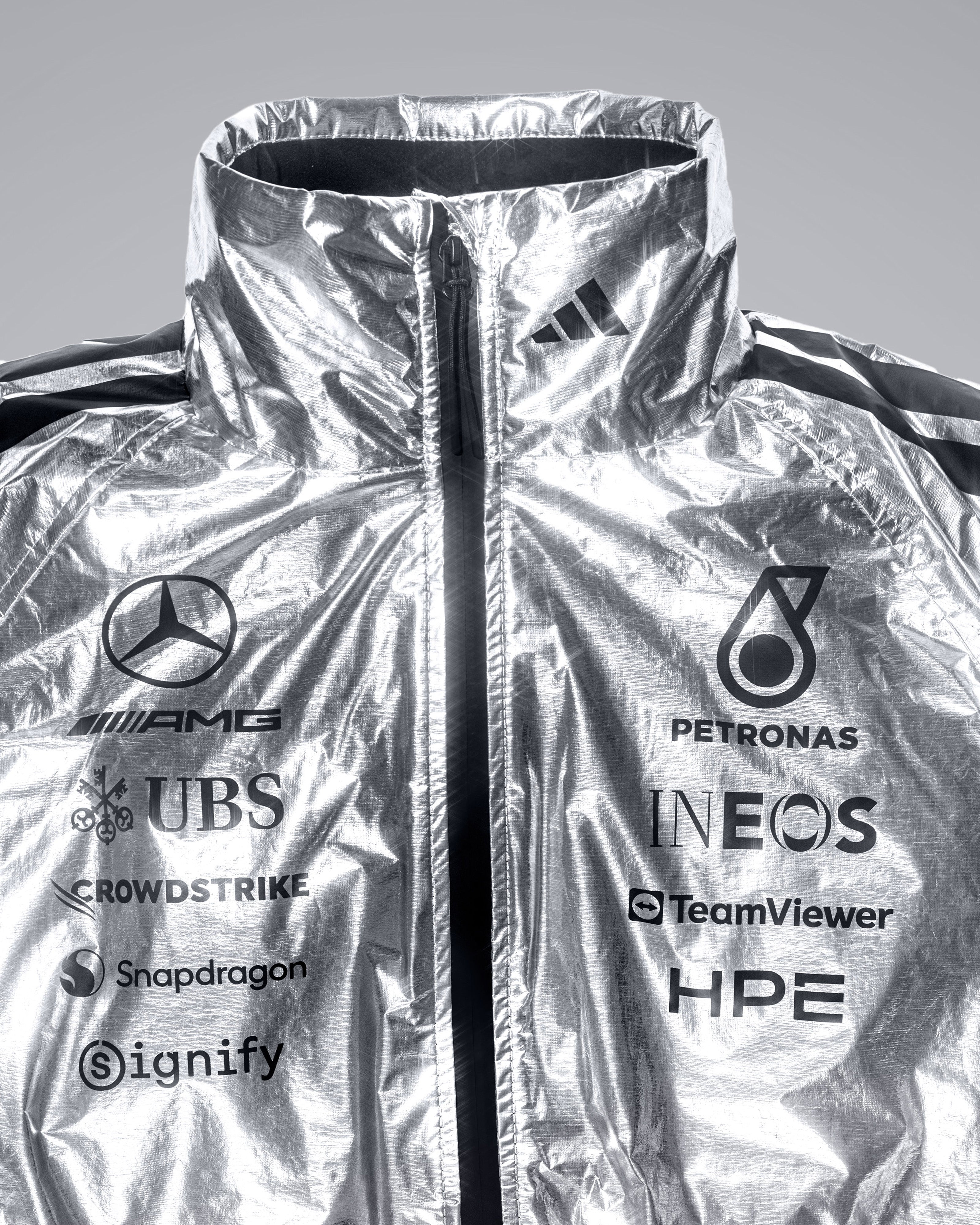 2026 Unisex Pro Jacket - Silver | Mercedes-AMG PETRONAS F1 Team
