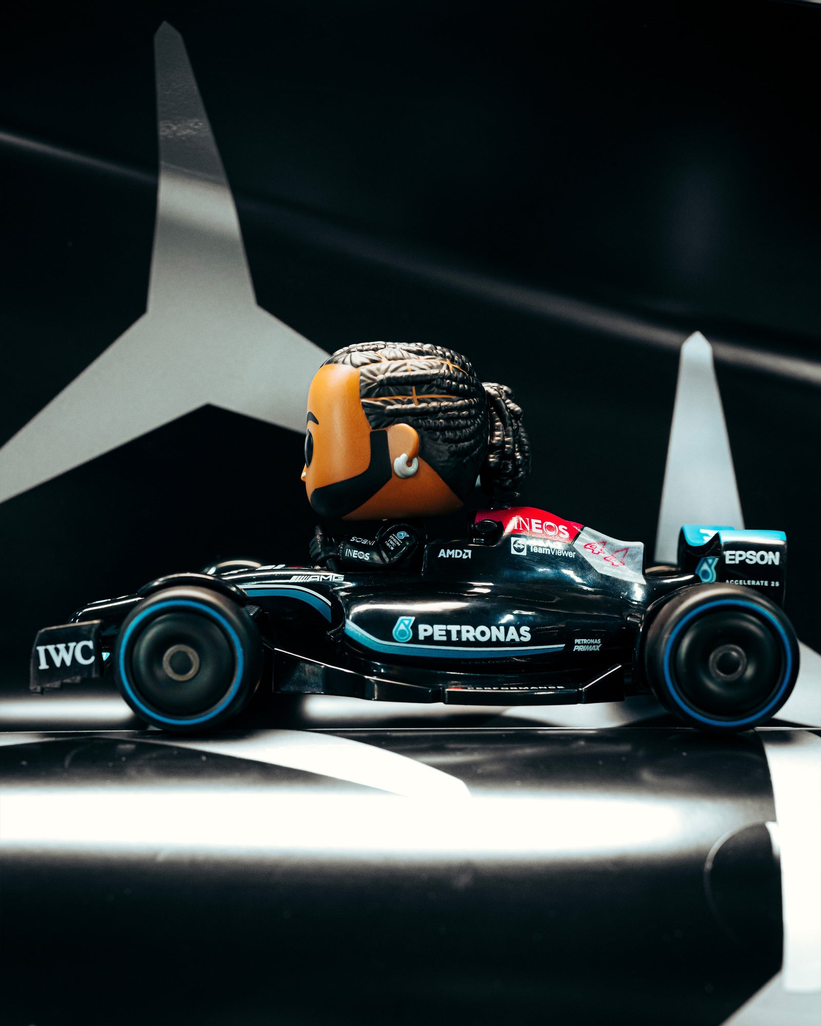 Lewis Hamilton with Car Funko Pop!