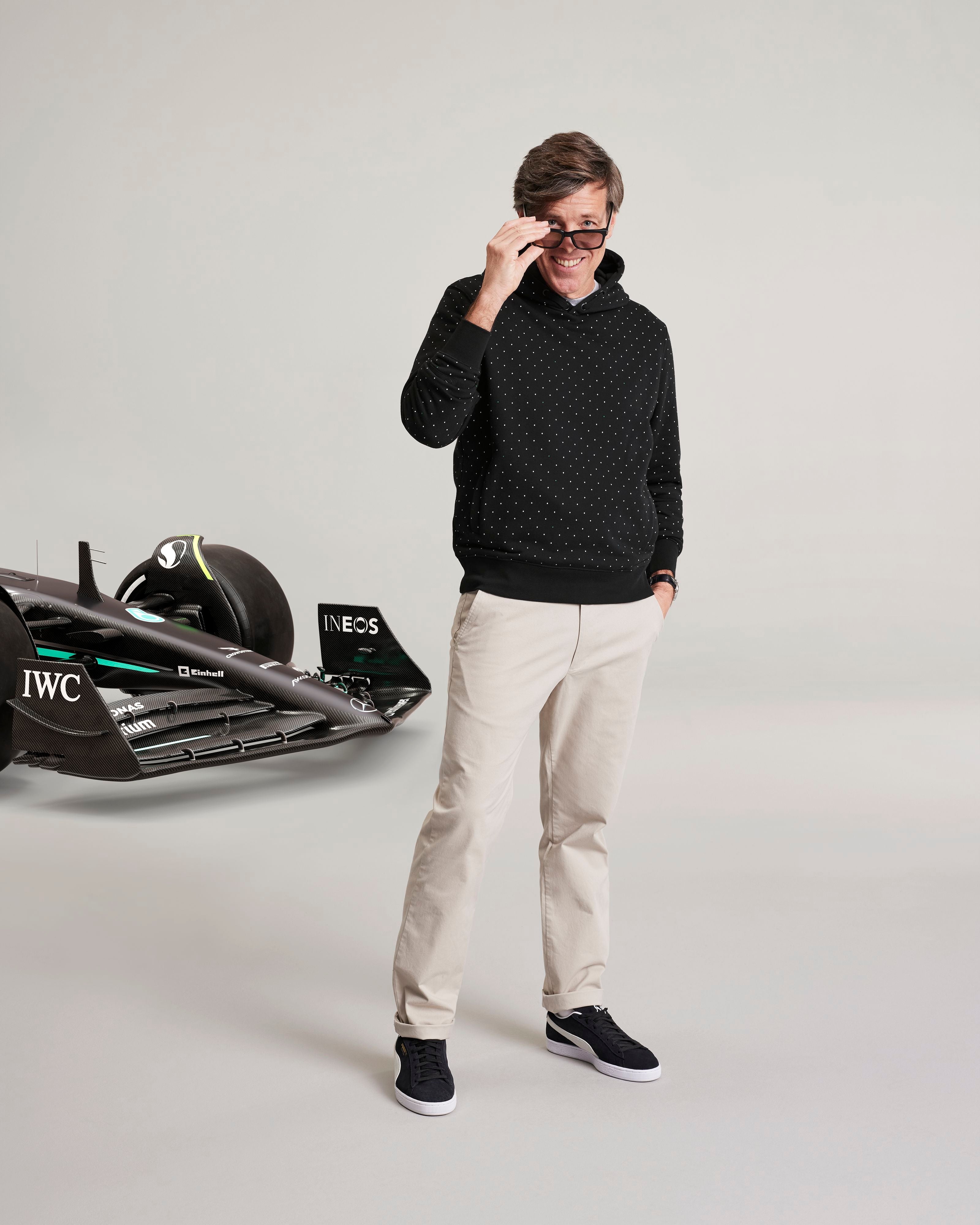 Mens Polka Dot Hoody Black | Official Mercedes-AMG PETRONAS