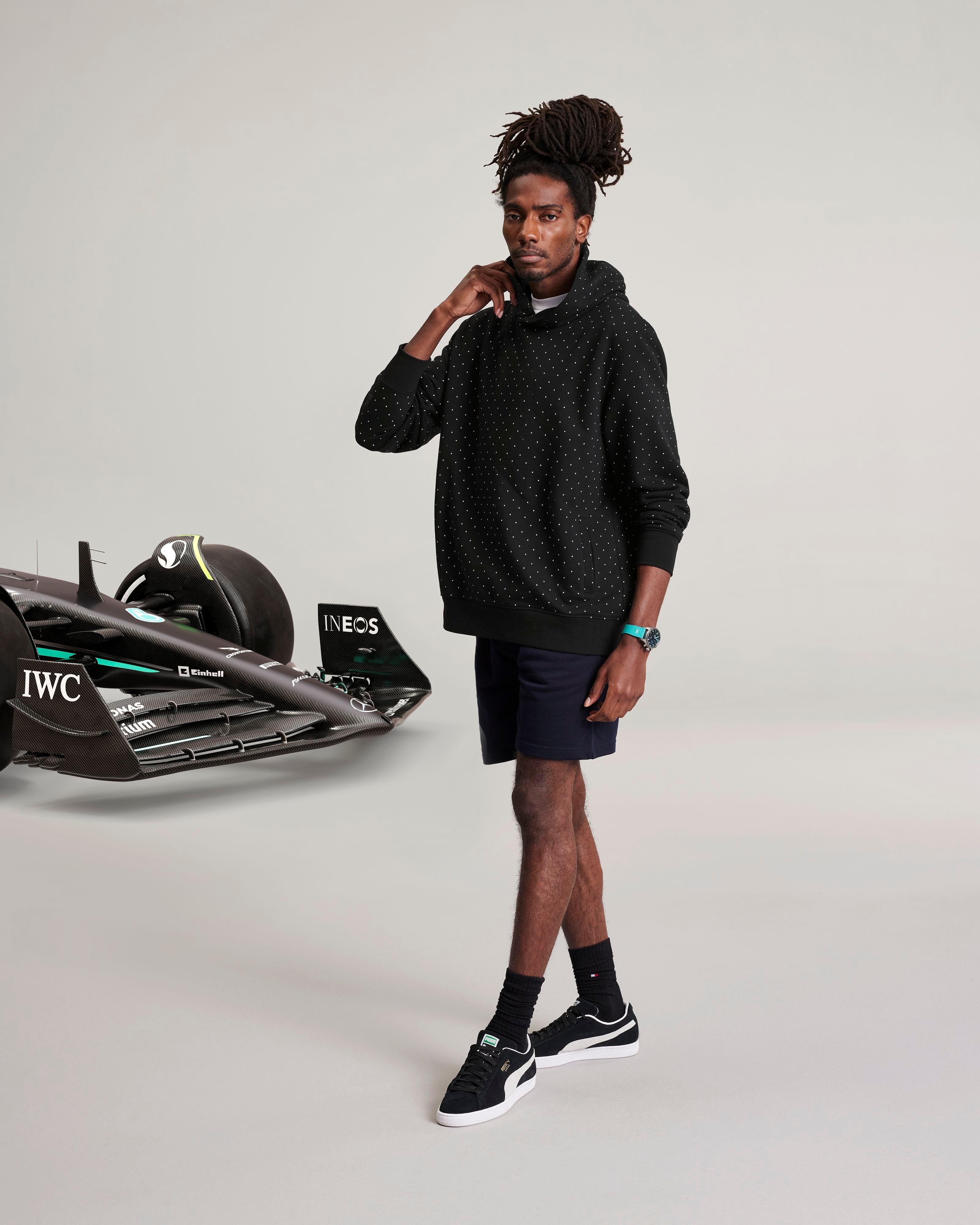 Mercedes-AMG Polka Dot Hoody ベンツ パーカー ポルカドット Mens Polka Dot Hoody Black | Official Mercedes-AMG PETRONAS