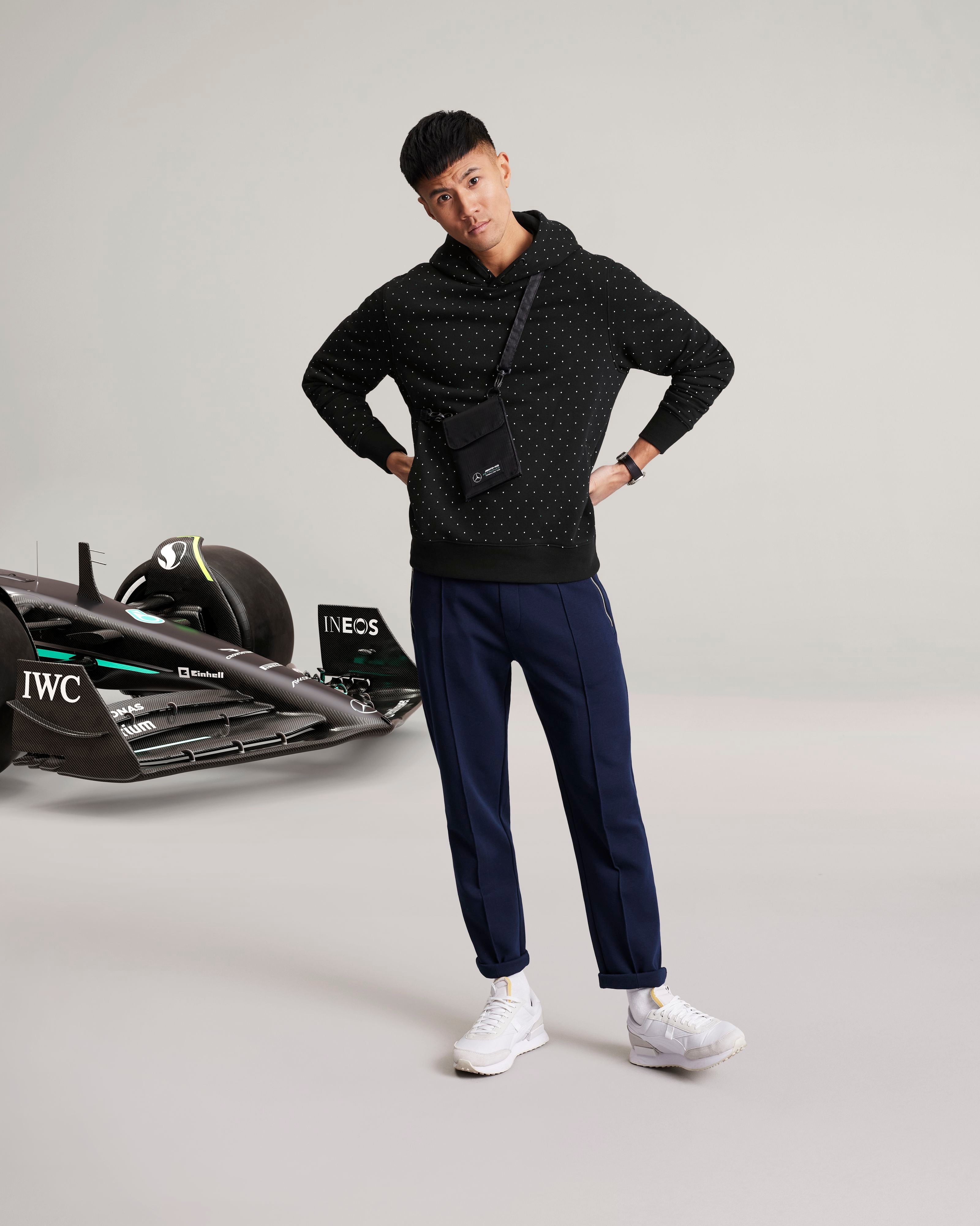 Mercedes-AMG Polka Dot Hoody ベンツ パーカー ポルカドット Mens Polka Dot Hoody Black | Official Mercedes-AMG PETRONAS