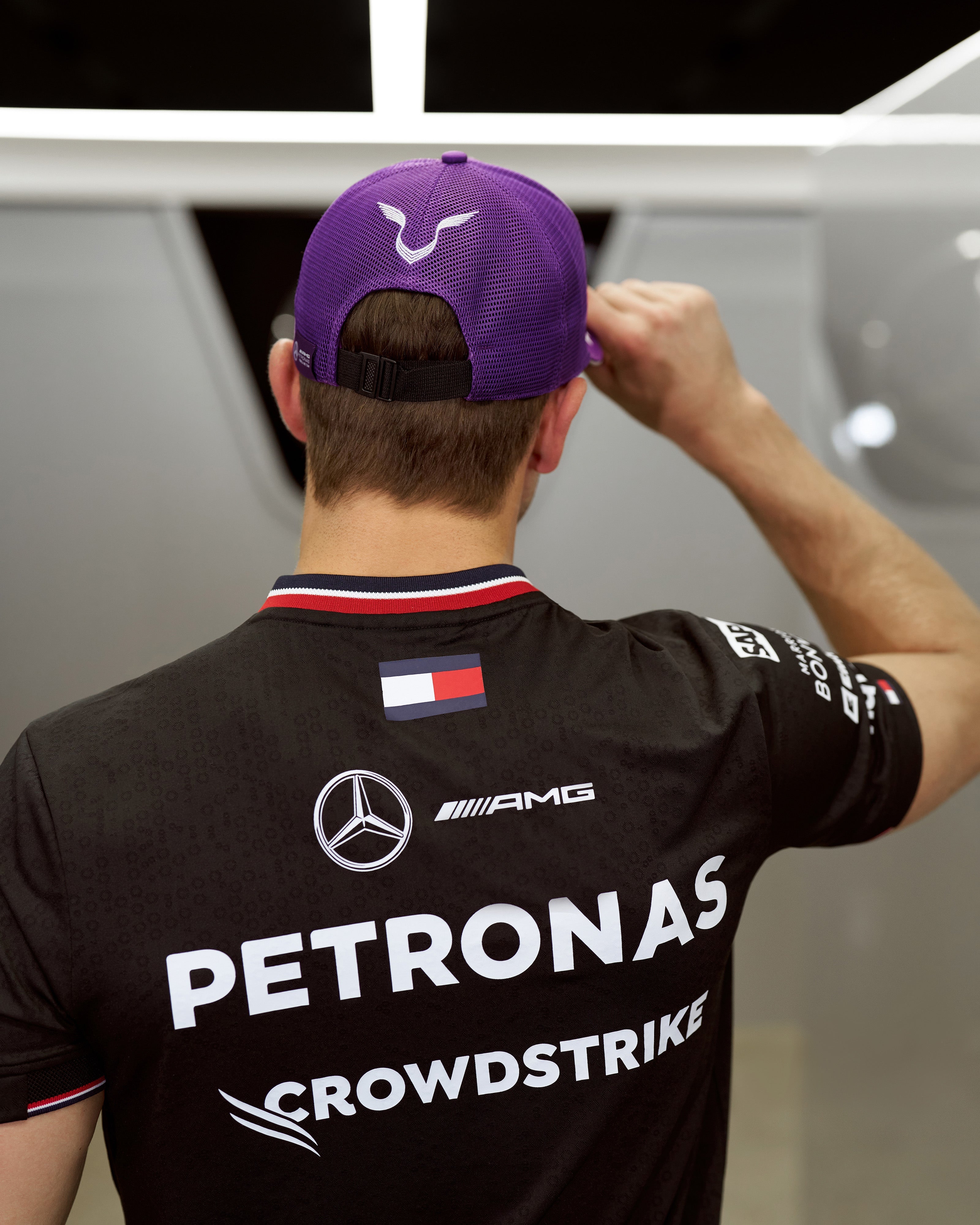 Lewis Hamilton 2024 Team Driver Trucker Cap Purple