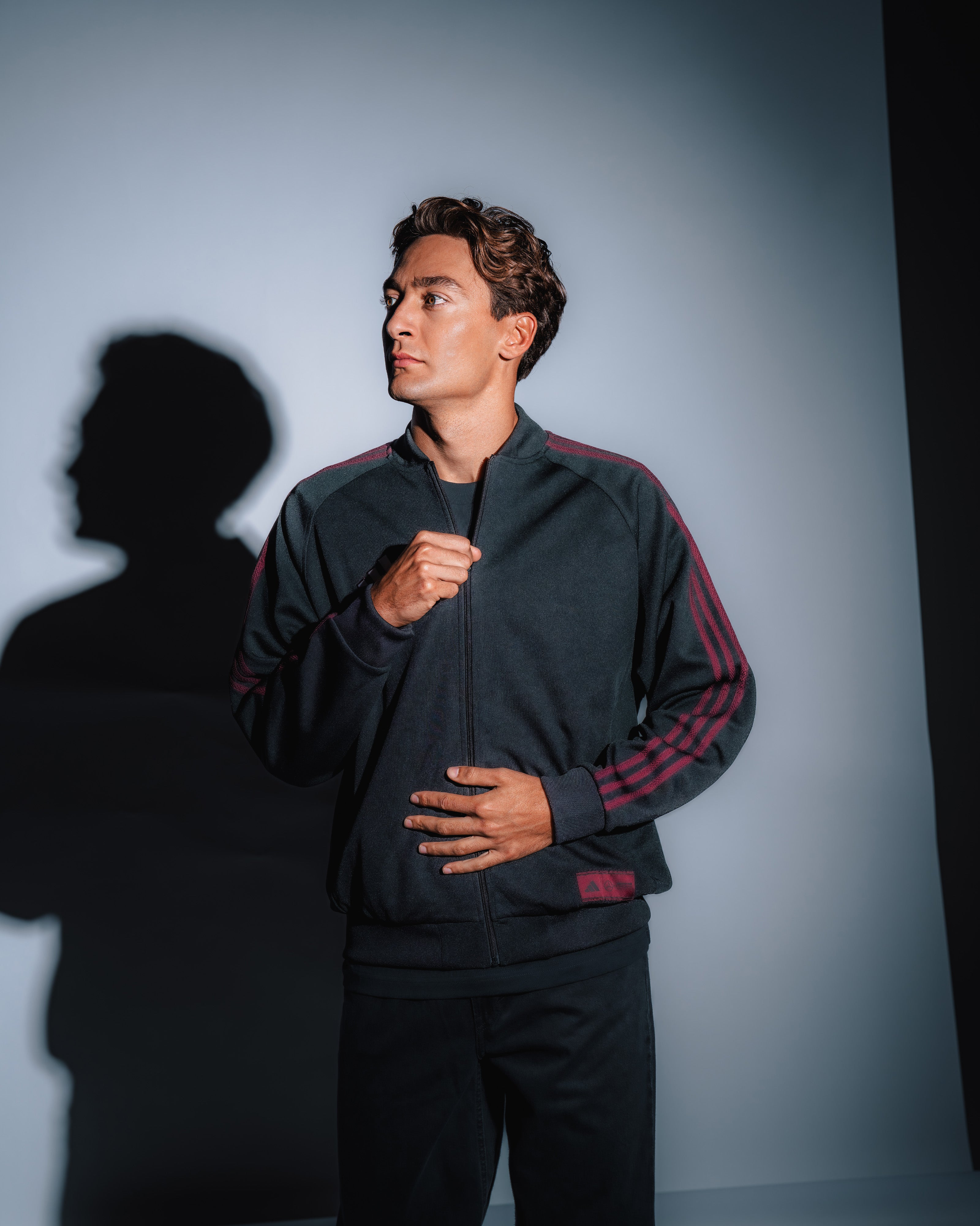 トップス SIDOGRAS Melange Ponte Track Blouson Mens Las Vegas Track Top Black | Official Mercedes-AMG PETRONAS F1