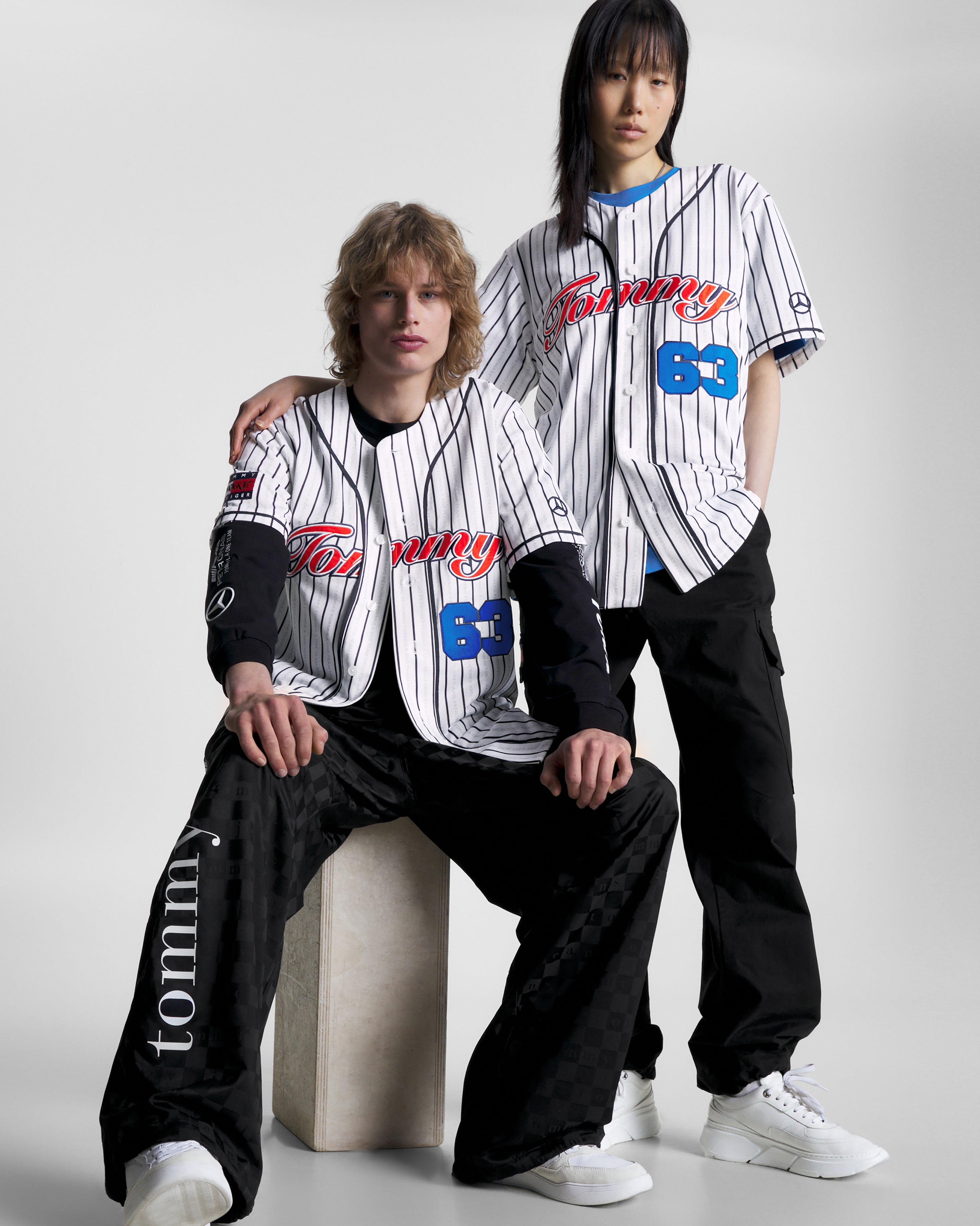  AWAKE MERCEDES AMG F1 ベースボール シャツ Tommy x Mercedes-AMG F1 x Awake NY Baseball Jersey White