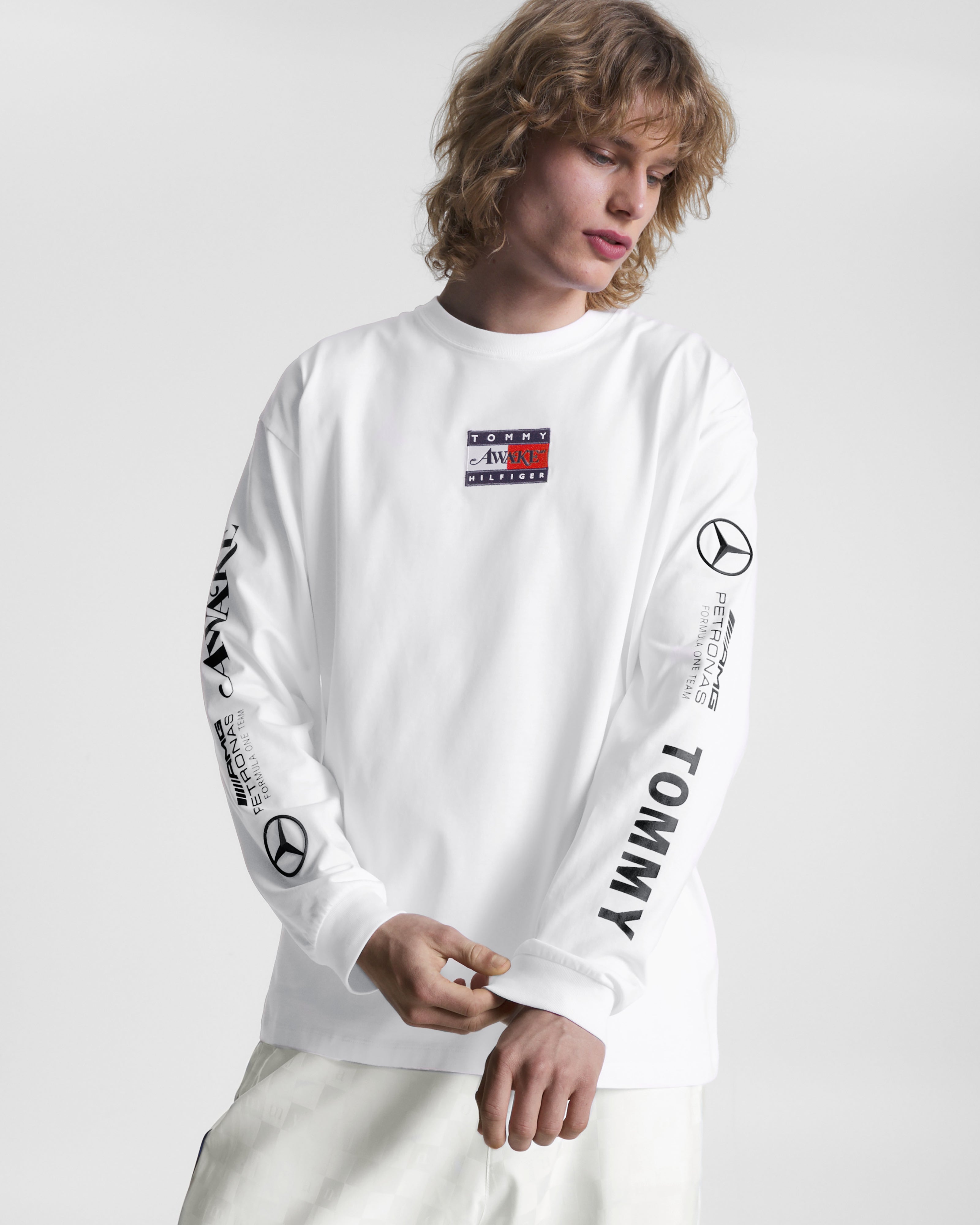 Tommy x Mercedes AMG F1 x Awake NY Longsleeve Tee White