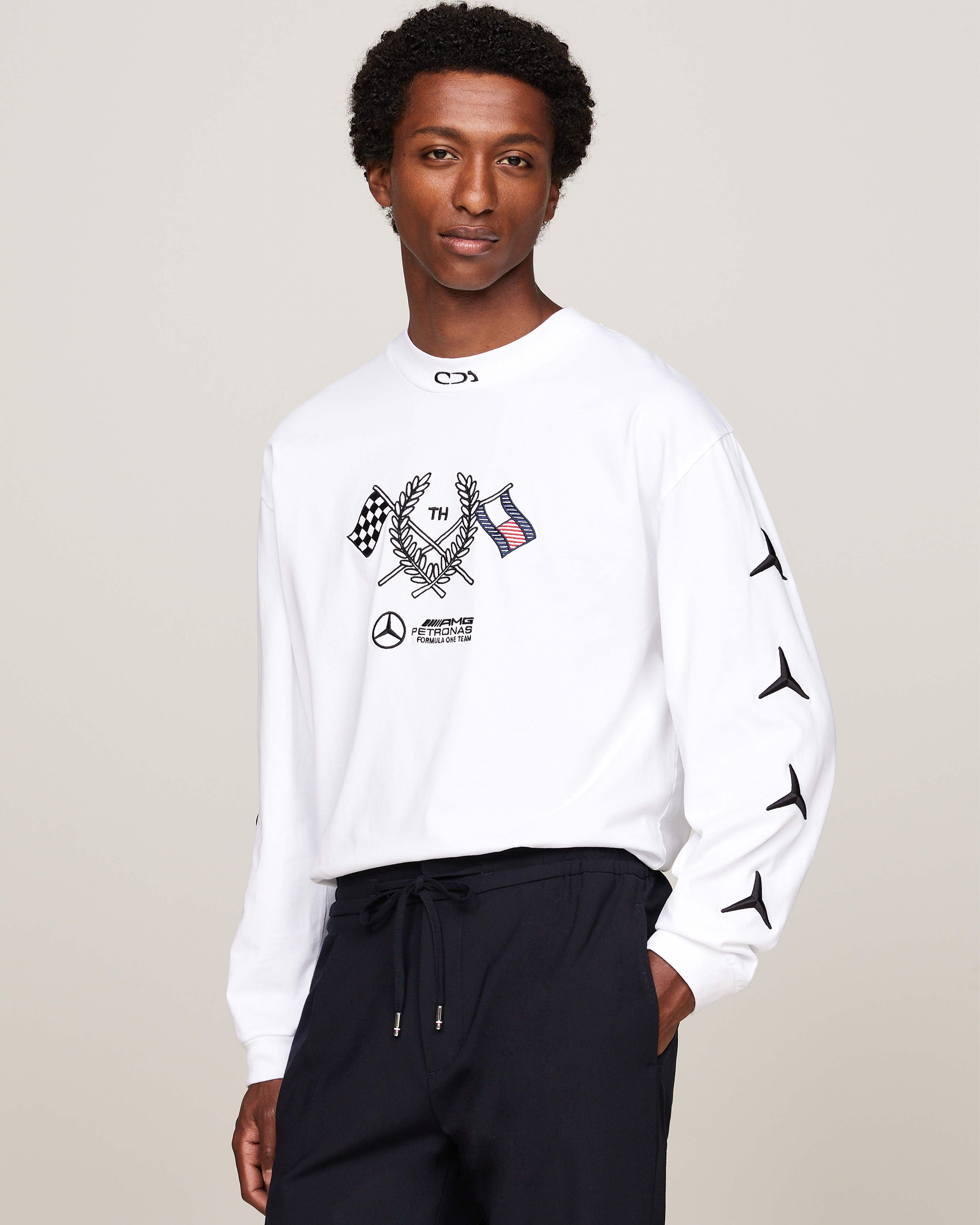 Tommy x Mercedes-AMG F1 x Clarence Ruth Longsleeve Tee White