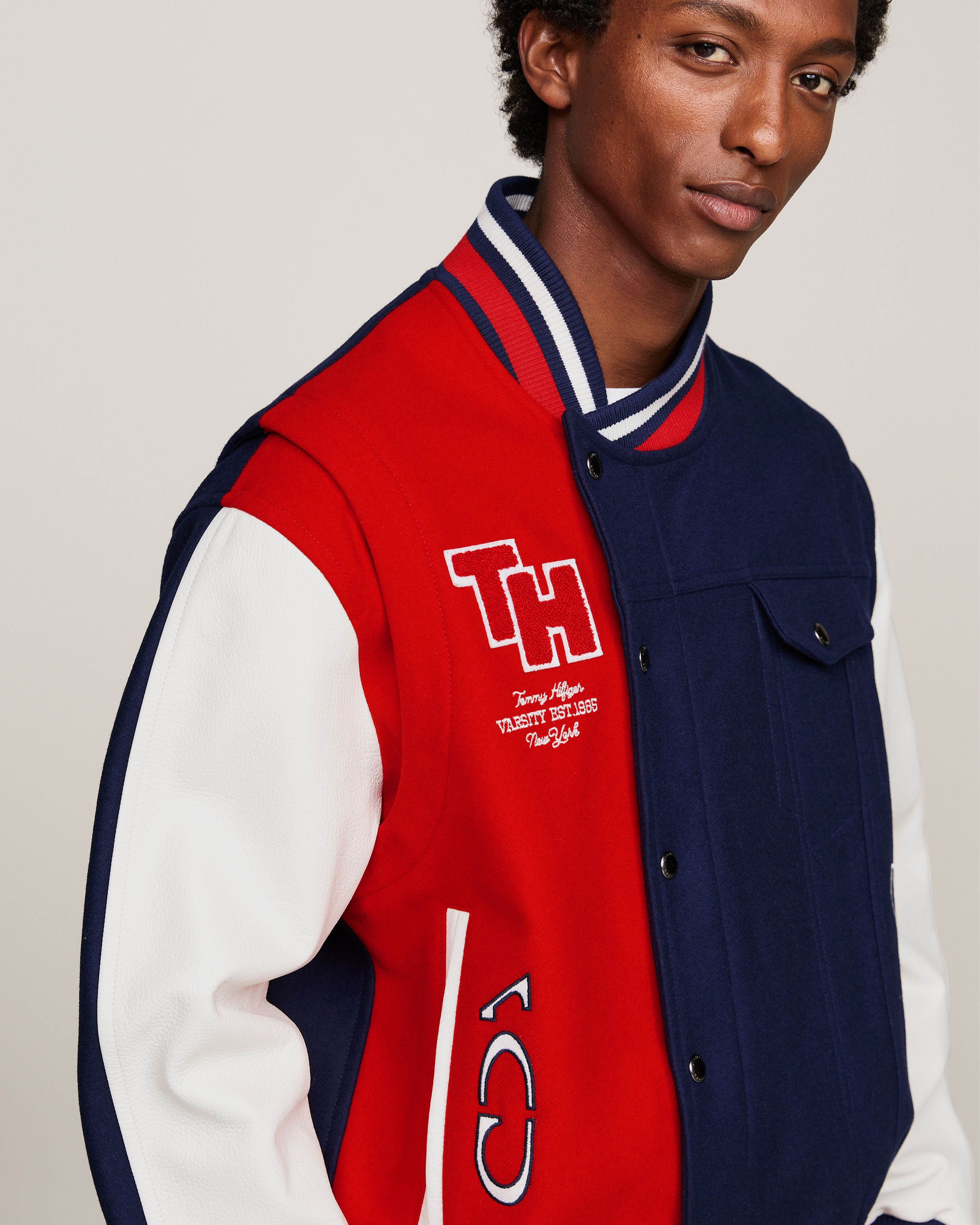 Tommy x Mercedes-AMG F1 x Clarence Ruth Varsity Jacket Yale Navy