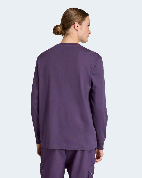 Mens Premium Woven Long Sleeve T-shirt Dark Purple