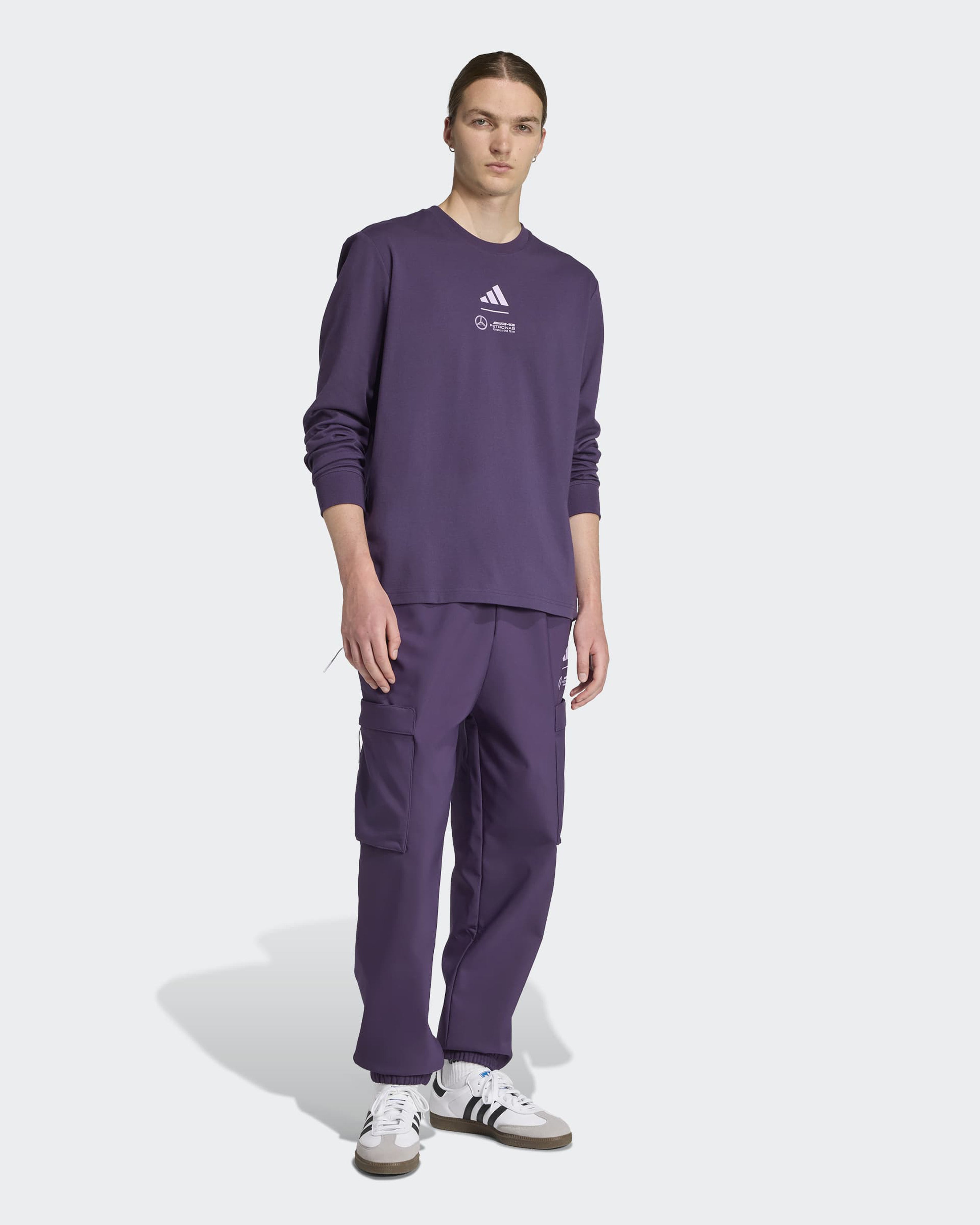 Mens Premium Woven Long Sleeve T-shirt Dark Purple | Official
