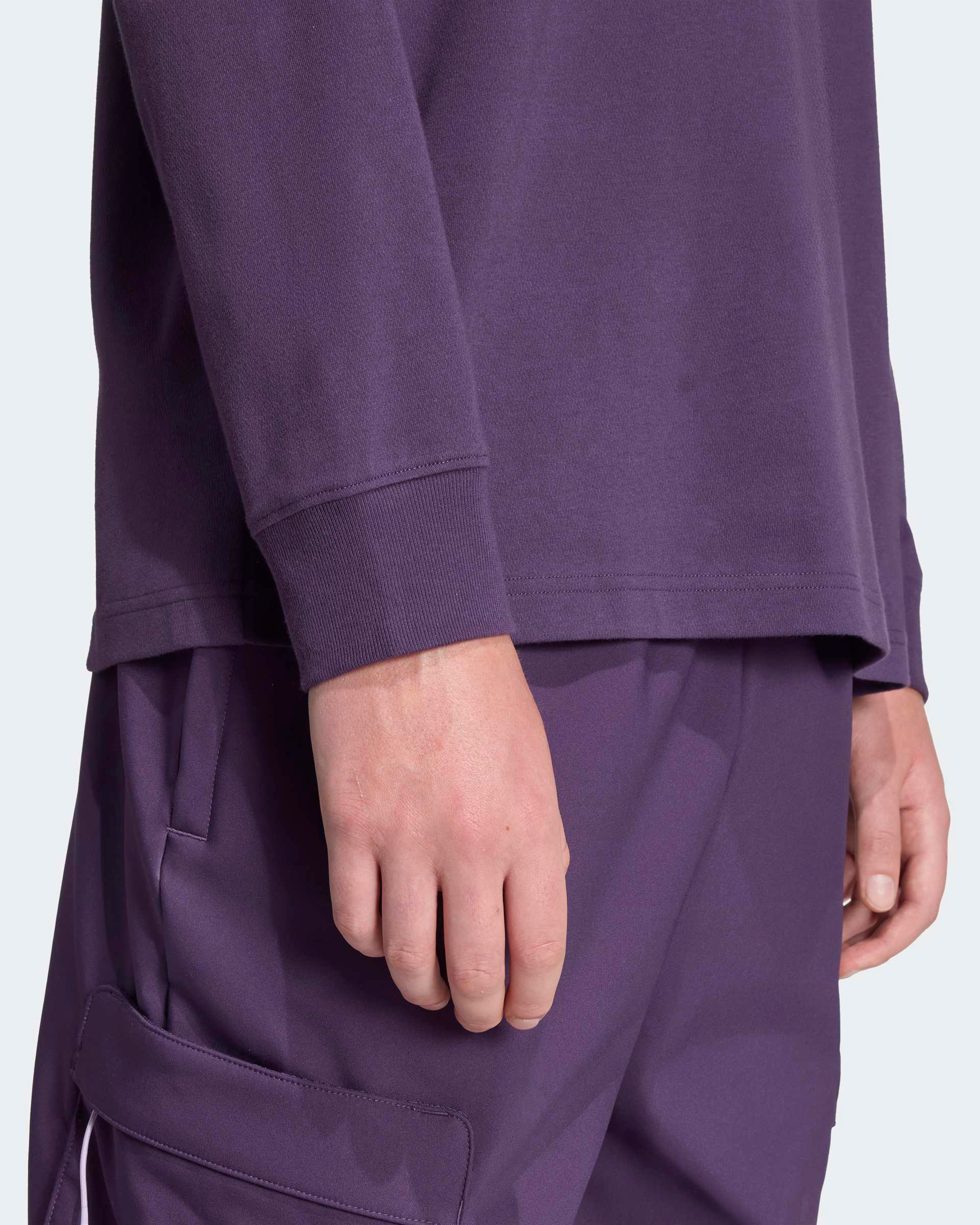 Mens Premium Woven Long Sleeve T-shirt Dark Purple | Official