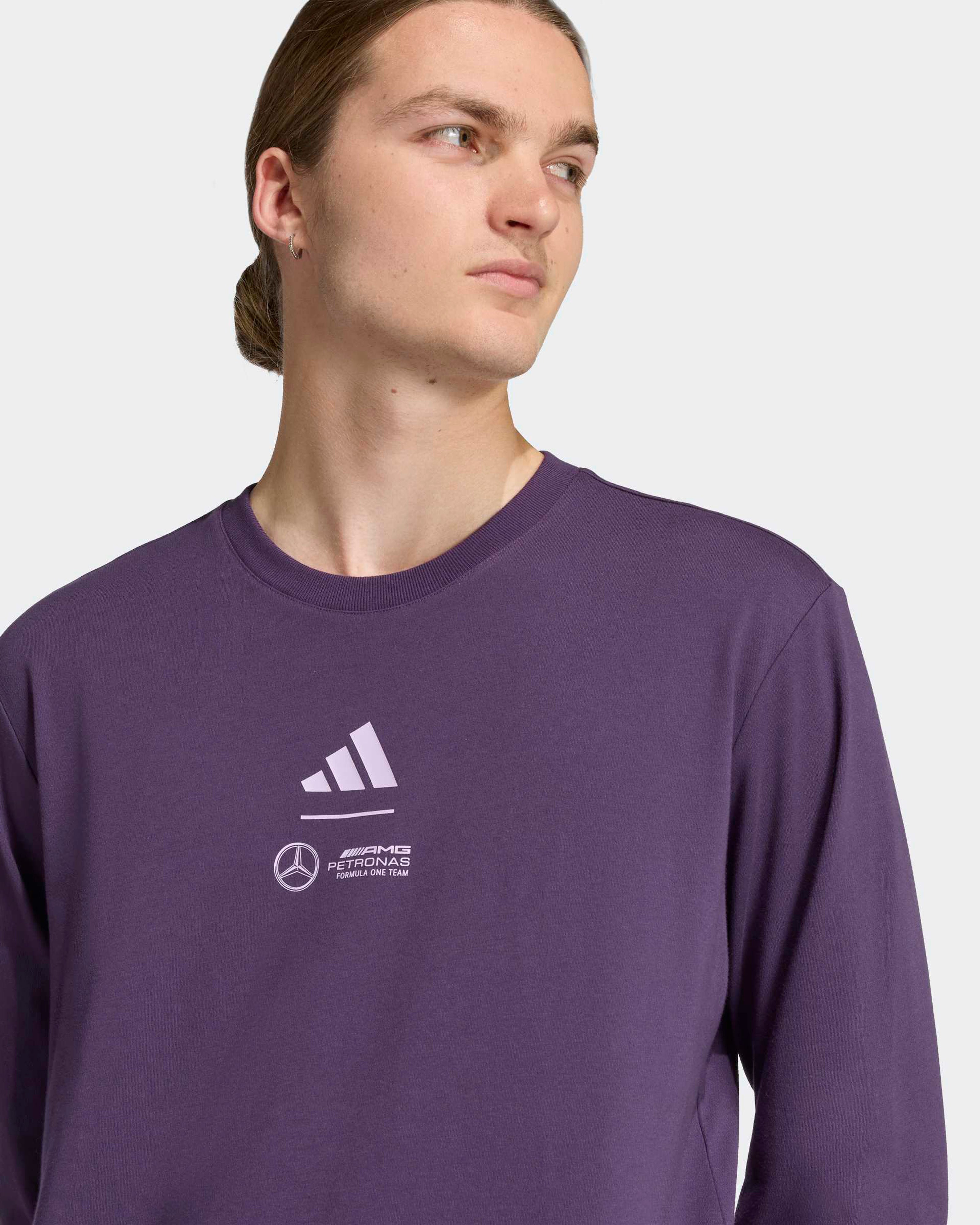 Mens Premium Woven Long Sleeve T-shirt Dark Purple | Official