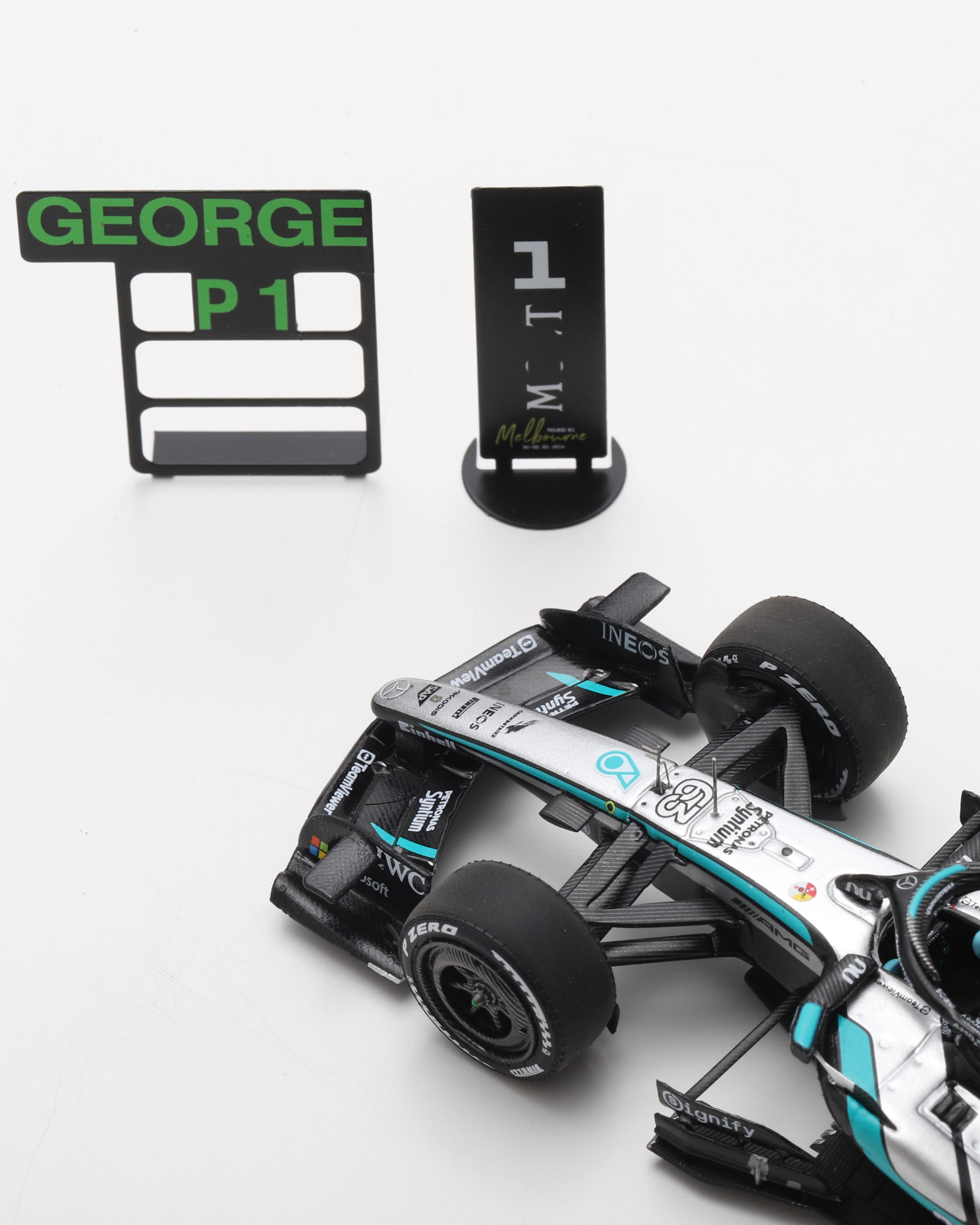 George Russell Australia GP 2026 Car Model with Pit Board