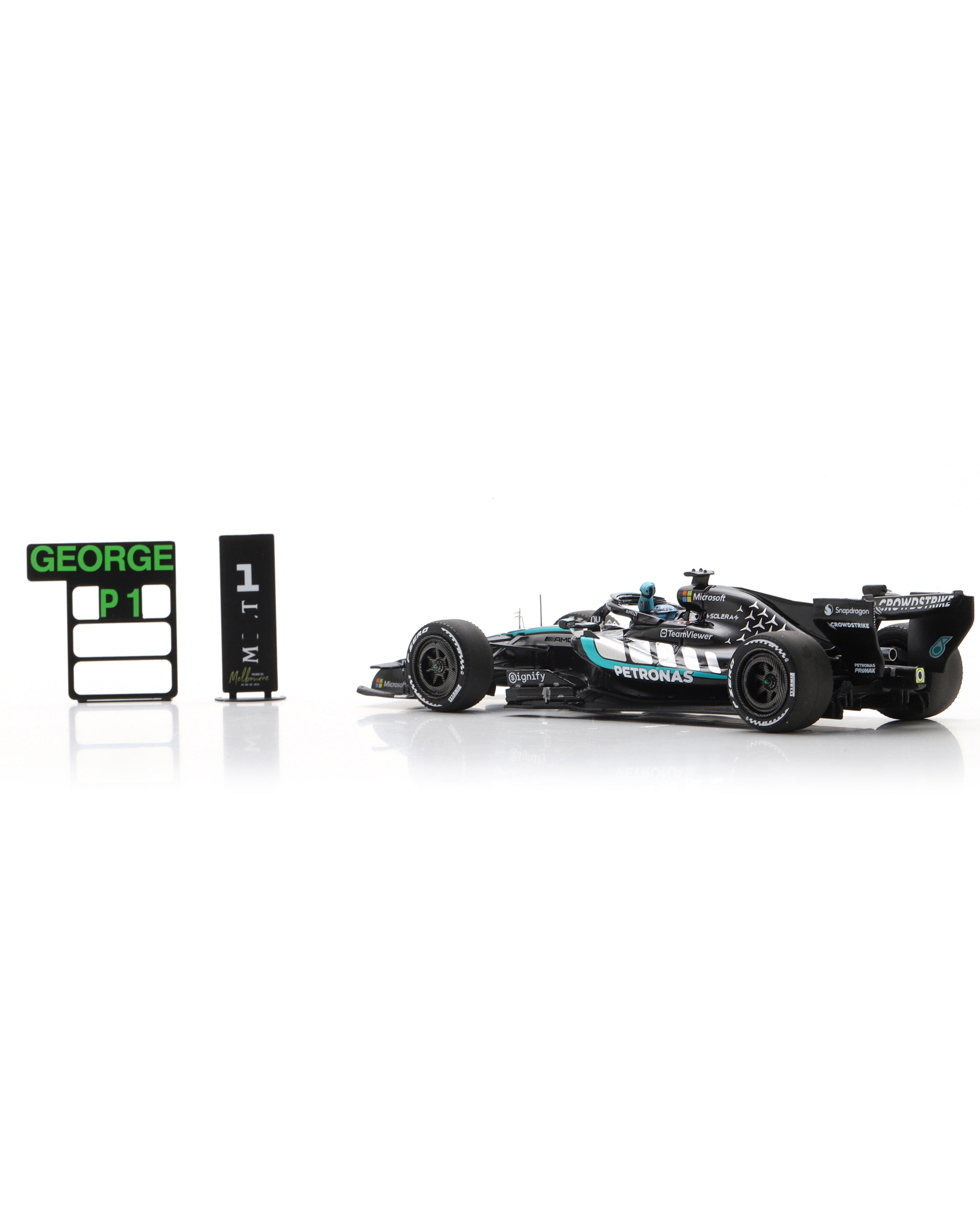 George Russell Australia GP 2026 Car Model with Pit Board