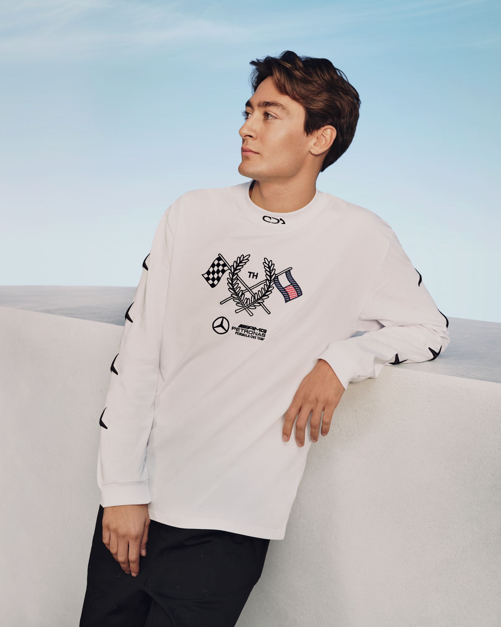 Tommy x Mercedes-AMG F1 x Clarence Ruth Longsleeve Tee White