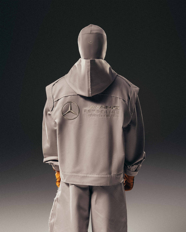 adidas para Bad Bunny x Mercedes-AMG F1 Racing Zip Up Track Top with Balaclava Grey