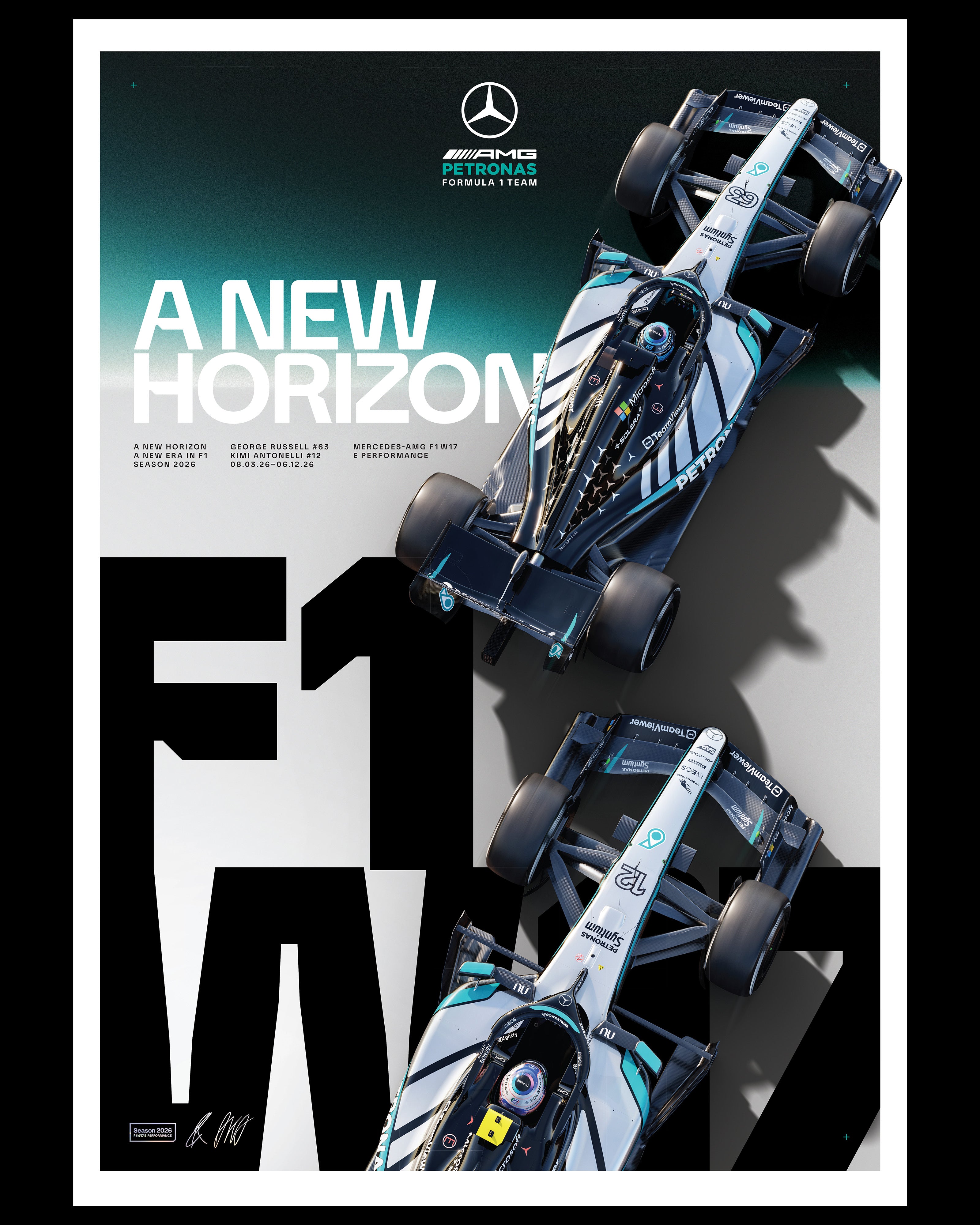 New Horizon Team Poster - 50 x 70cm | Mercedes-AMG PETRONAS F1